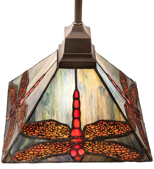 10"Sq Prairie Dragonfly Tiffany Mission Pendant