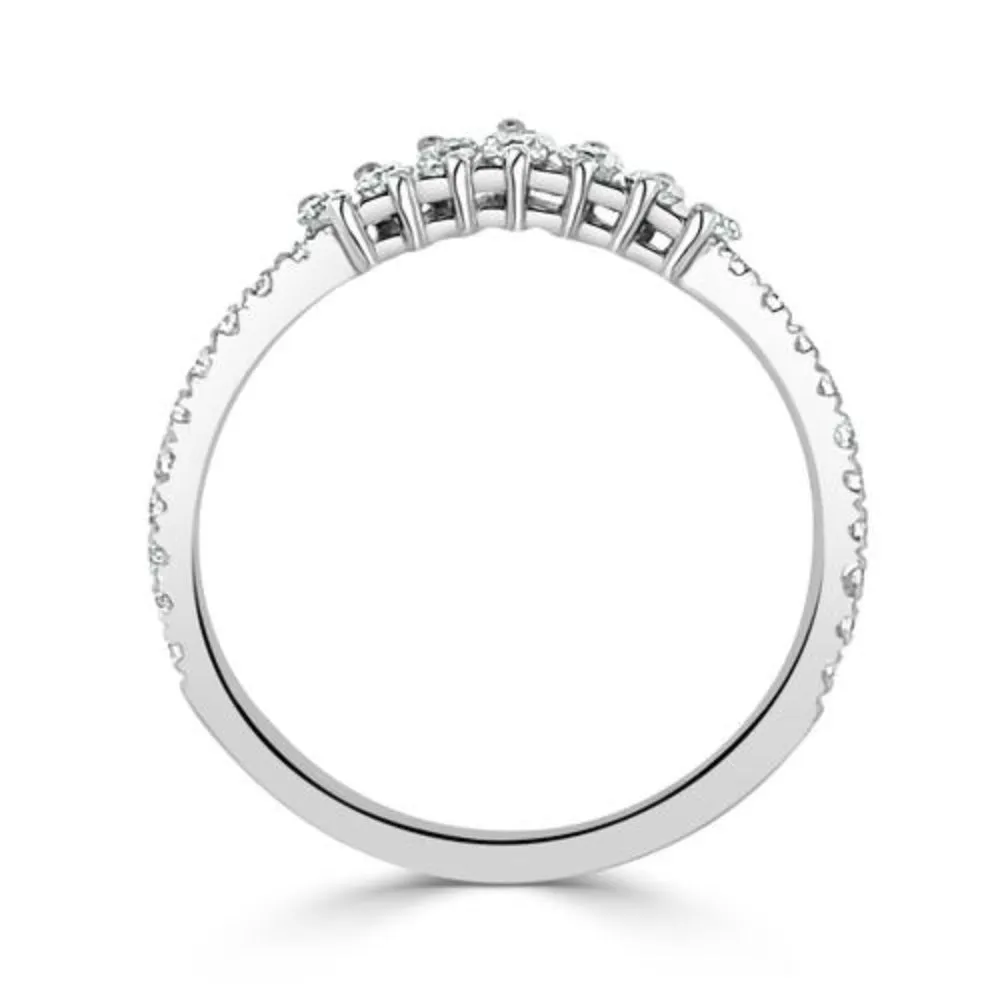 14k Gold Diamond Wrap Contour Band