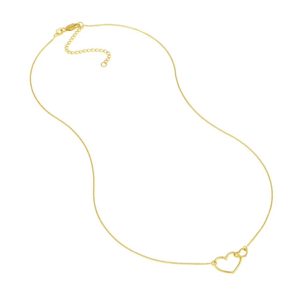 14k Gold Interlocking Hearts Necklace