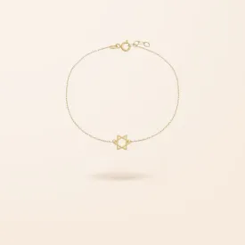 14K Gold Mini Star of David Bracelet