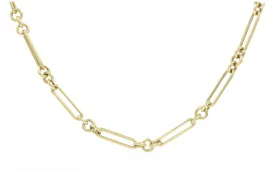 14k Paperclip And Cirle Chain