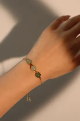 14K Real Gold Plated 3 in 1 Jade  Bracelet