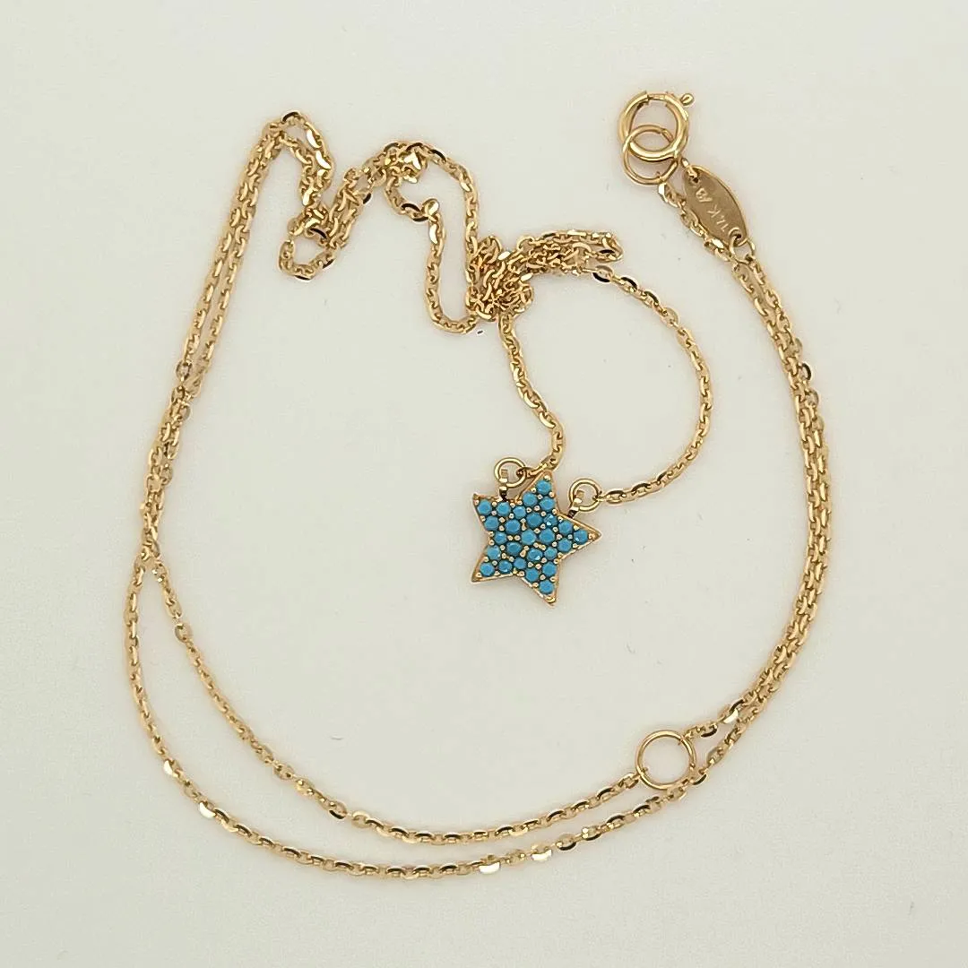 14K Yellow Gold & Turquois Star