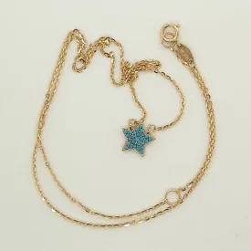 14K Yellow Gold & Turquois Star