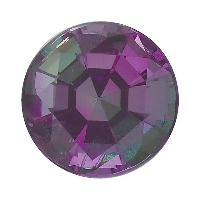 14KT GOLD .18 CTW ROUND ALEXANDRITE GEOMETRIC STACKABLE RING