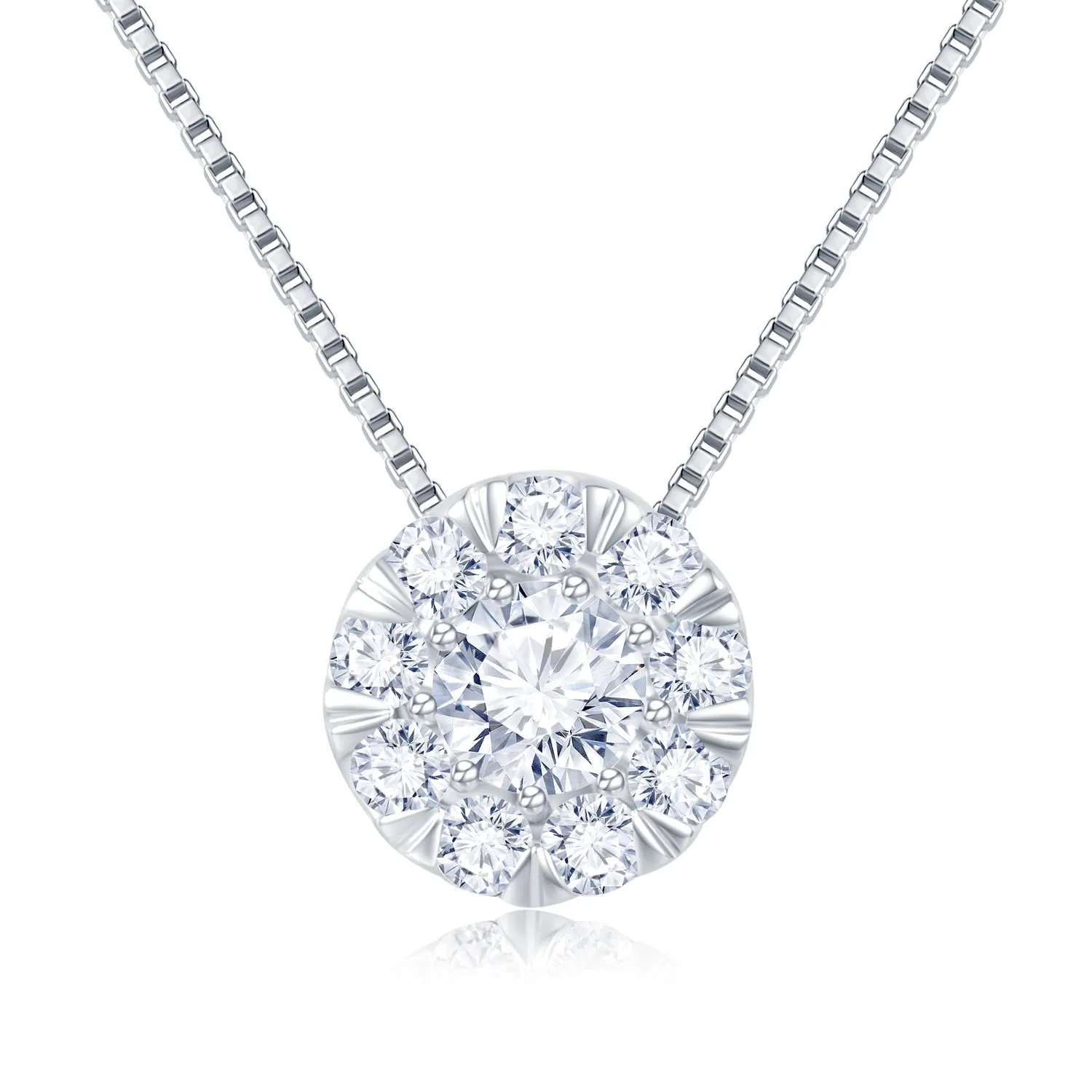 18K White Gold Diamond Slider Pendant Necklace