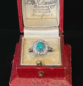 1940s Lightning Ridge Black Opal Custer Ring