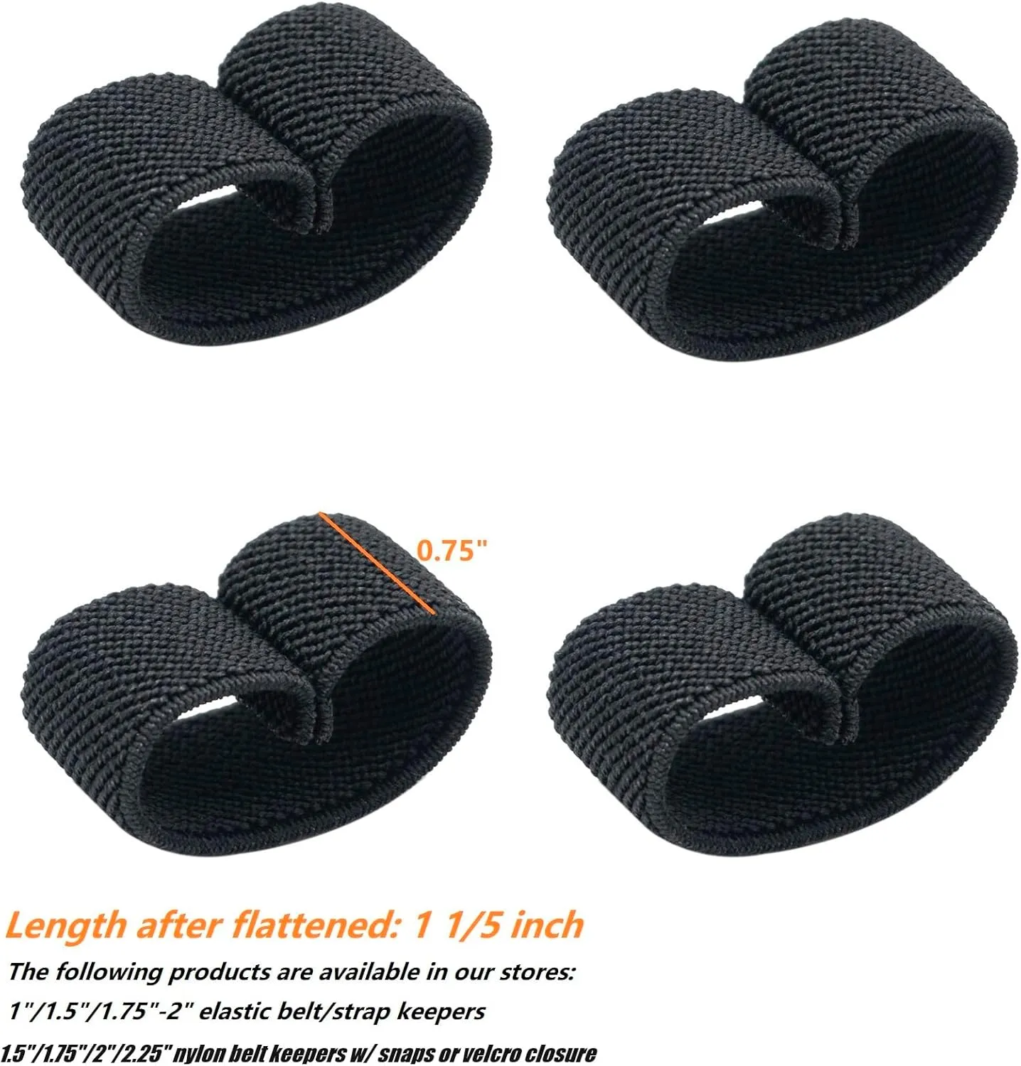 1" Wide Straps/Belt Keepers Elastic Military Webbing Holder Tactical Belt Loop Stays Backpack/Harness Strap/Sling Retainer Band Organizers