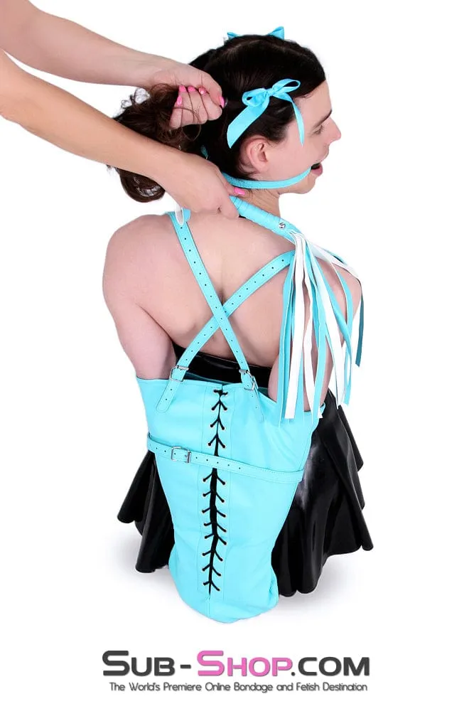 3716RS      <b>BOGO!</b> Diamond Blue and White Leatherette Fat Tail Whip
