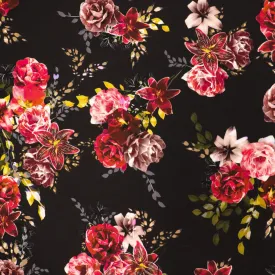 (39C) Black Floral Fabric