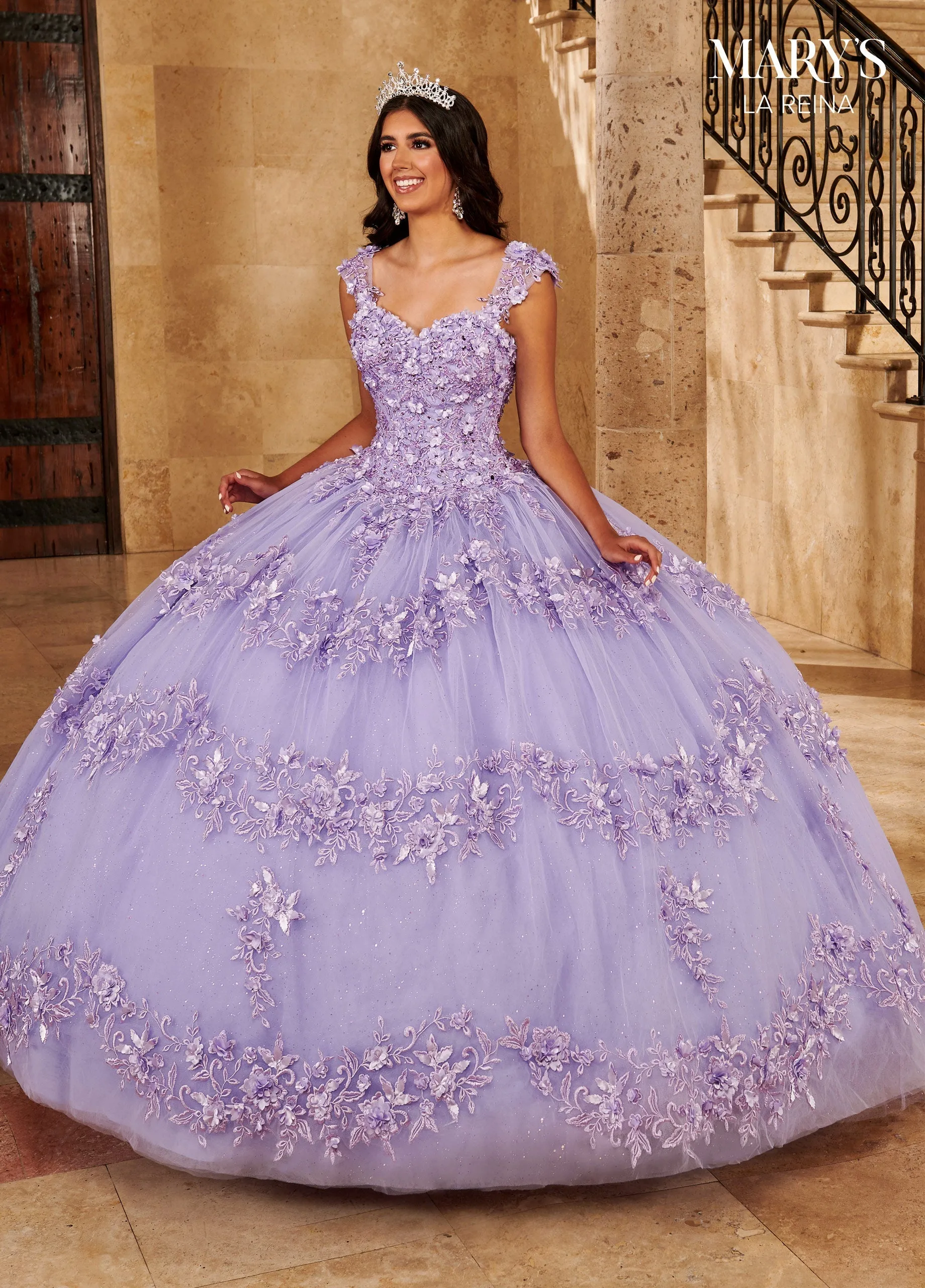 3D Floral Quinceanera Dress by Mary's Bridal MQ2145
