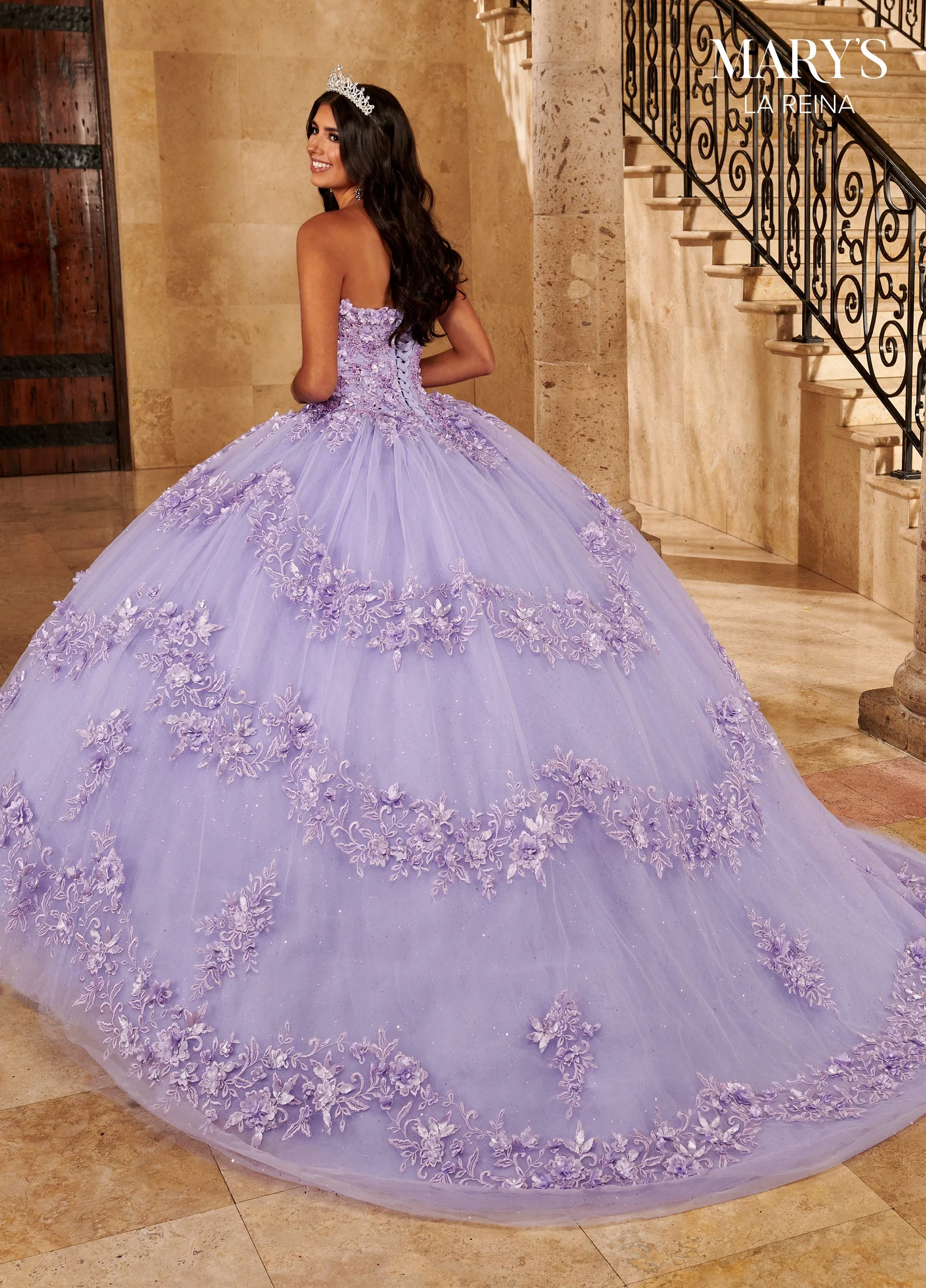 3D Floral Quinceanera Dress by Mary's Bridal MQ2145