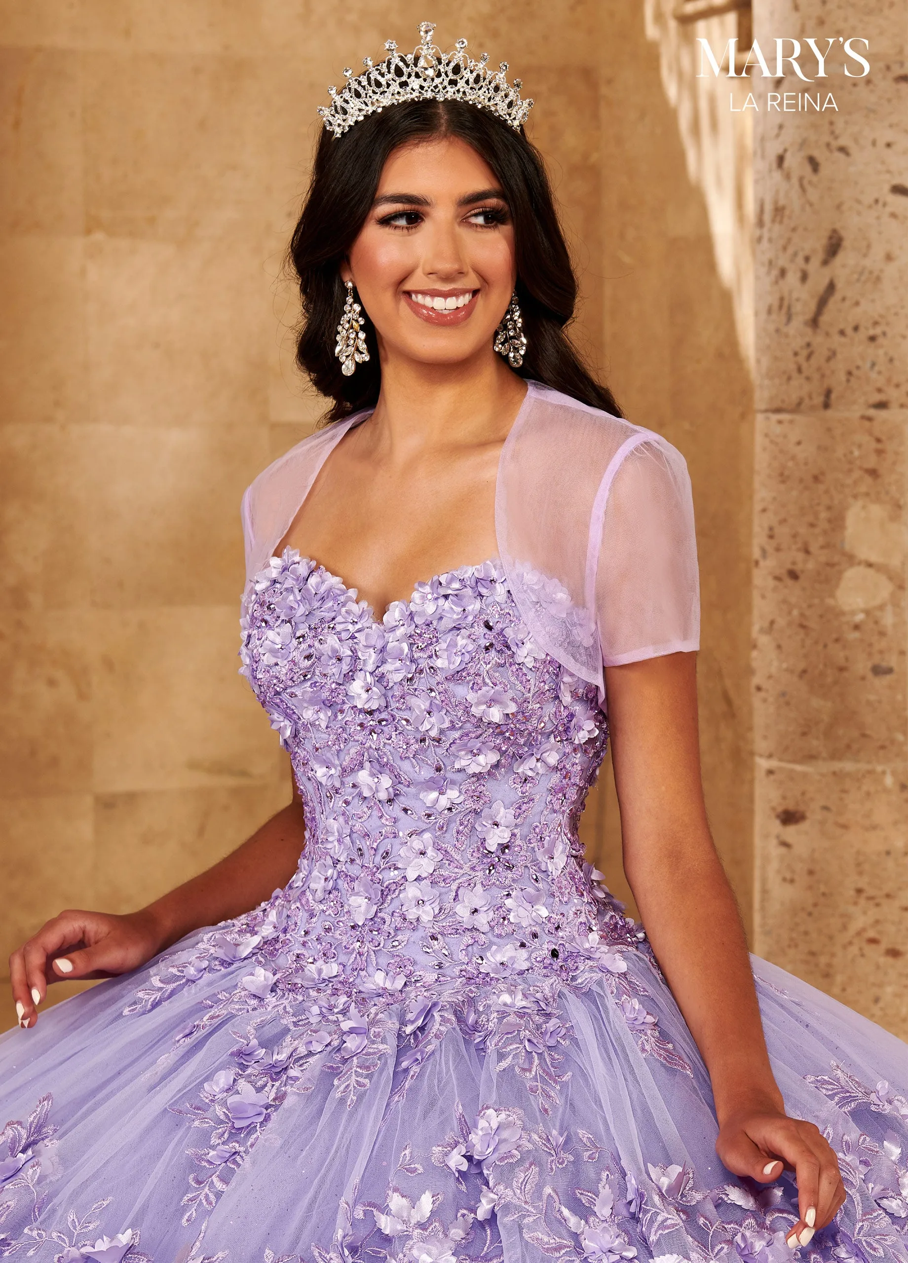 3D Floral Quinceanera Dress by Mary's Bridal MQ2145