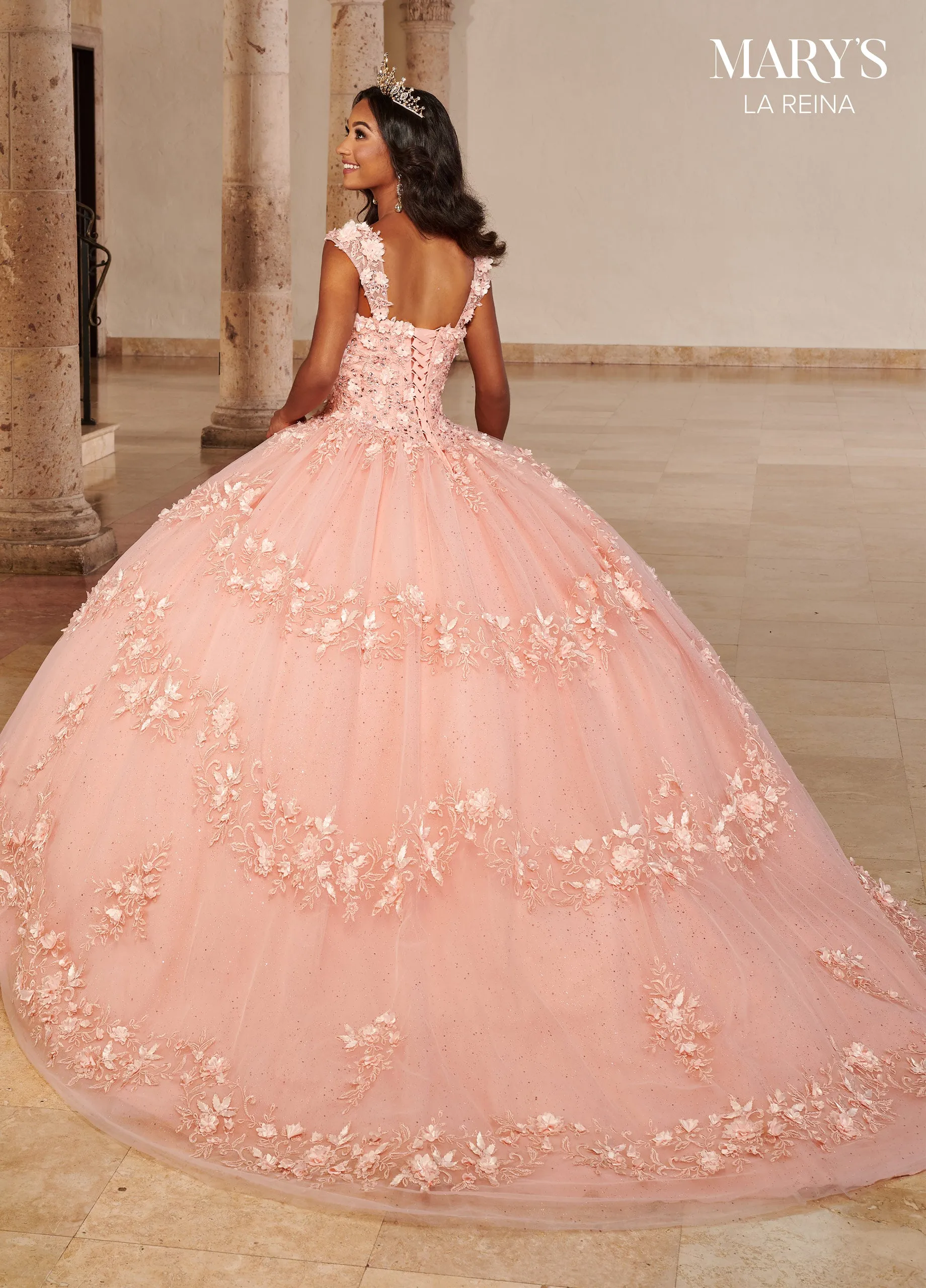 3D Floral Quinceanera Dress by Mary's Bridal MQ2145