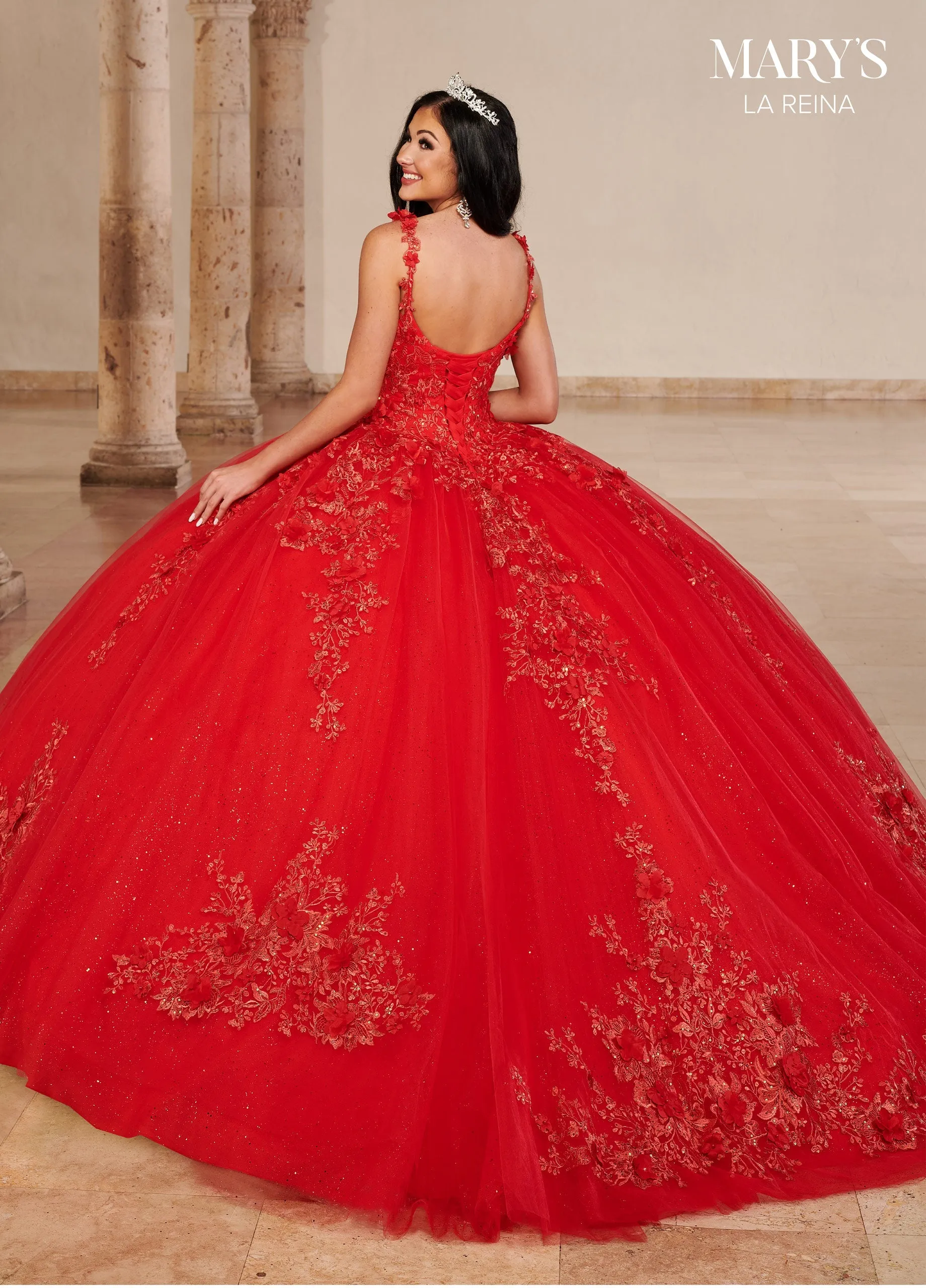 3D Floral Quinceanera Dress by Mary's Bridal MQ2148
