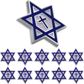 6/12/50/100Pack Israel Israeli Star of David Enamel Lapel Pin Silver Metal Blue and White Jewish Lapel Pin