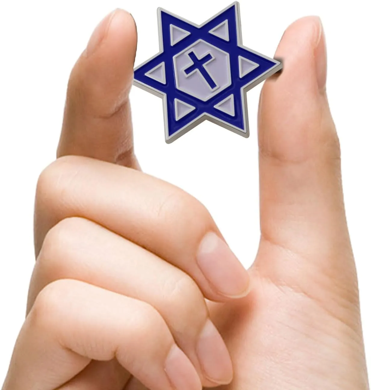 6/12/50/100Pack Israel Israeli Star of David Enamel Lapel Pin Silver Metal Blue and White Jewish Lapel Pin