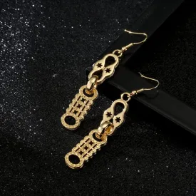 70mm Gold Filled Bonded Stars and Bars Dangle Drop Earrings