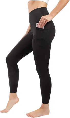 90 Degree By Reflex Womens High Waist Elastic Free Ankle Length Wonderlink Leggings with Side Pockets