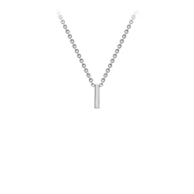 9K White Gold 'I' Initial Adjustable Letter Necklace 38/43cm