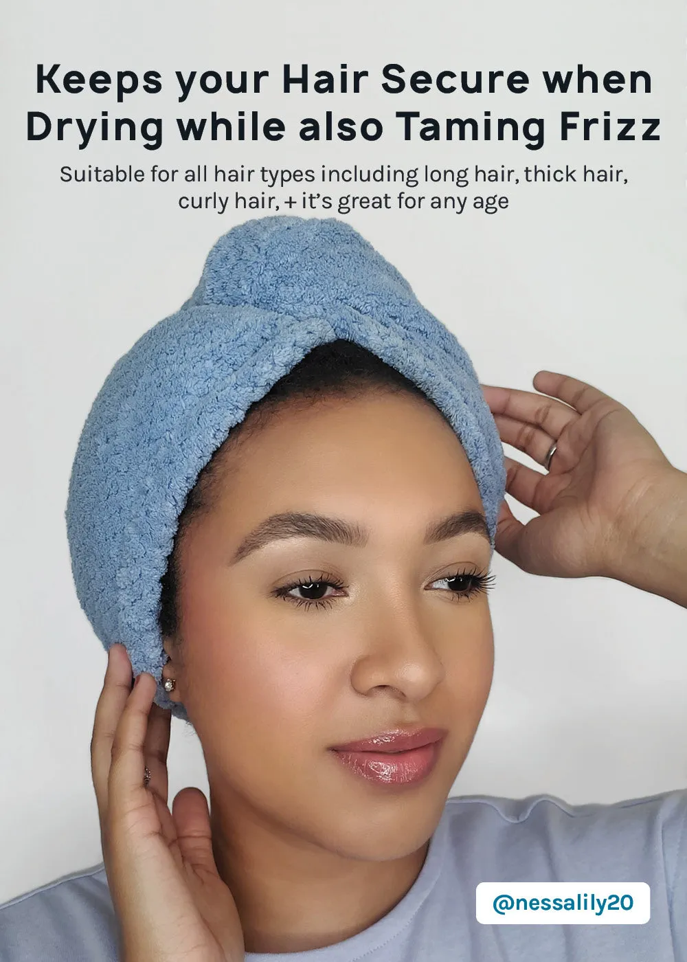 A  Microfiber Hair Turban Towel