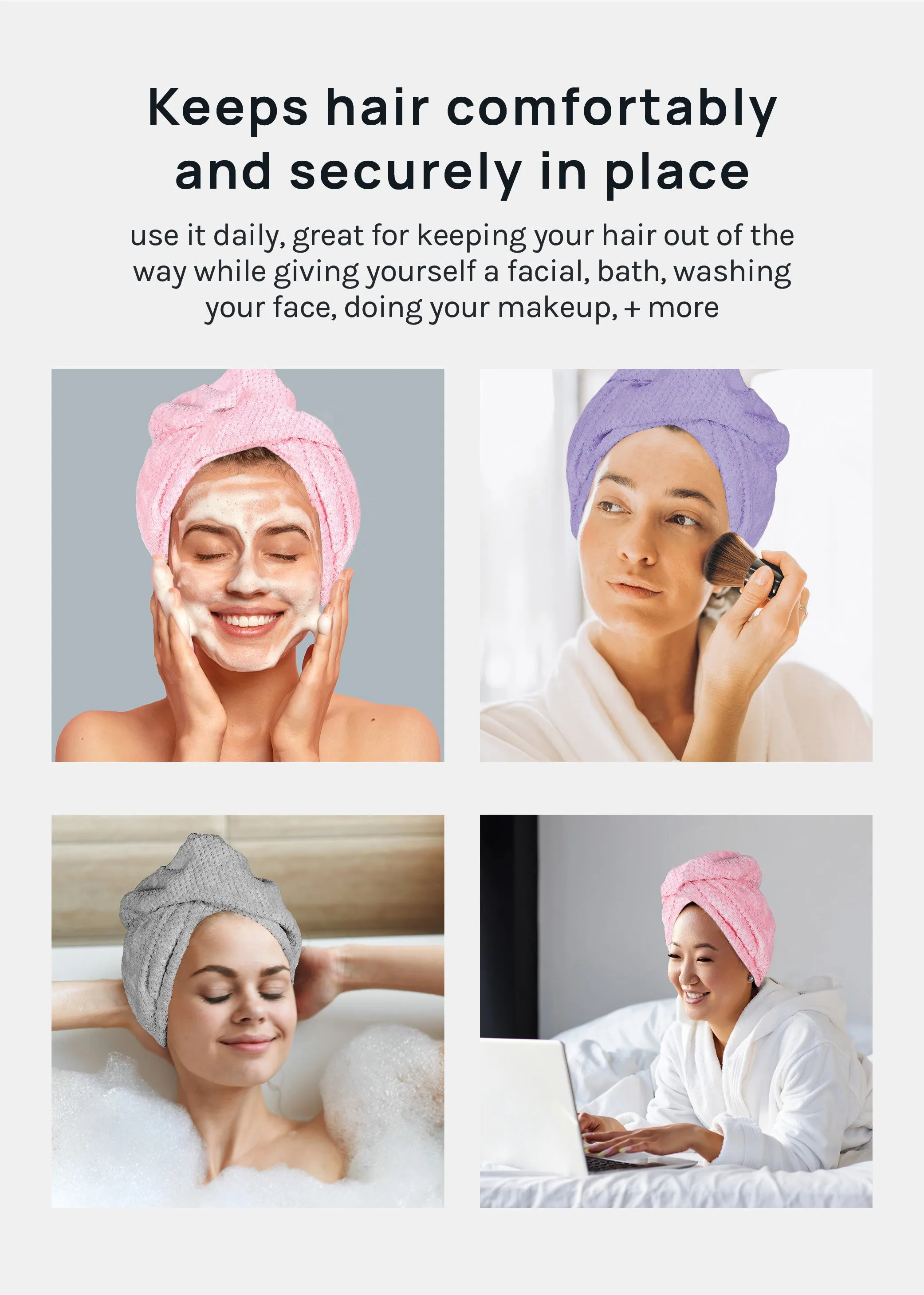 A  Microfiber Hair Turban Towel