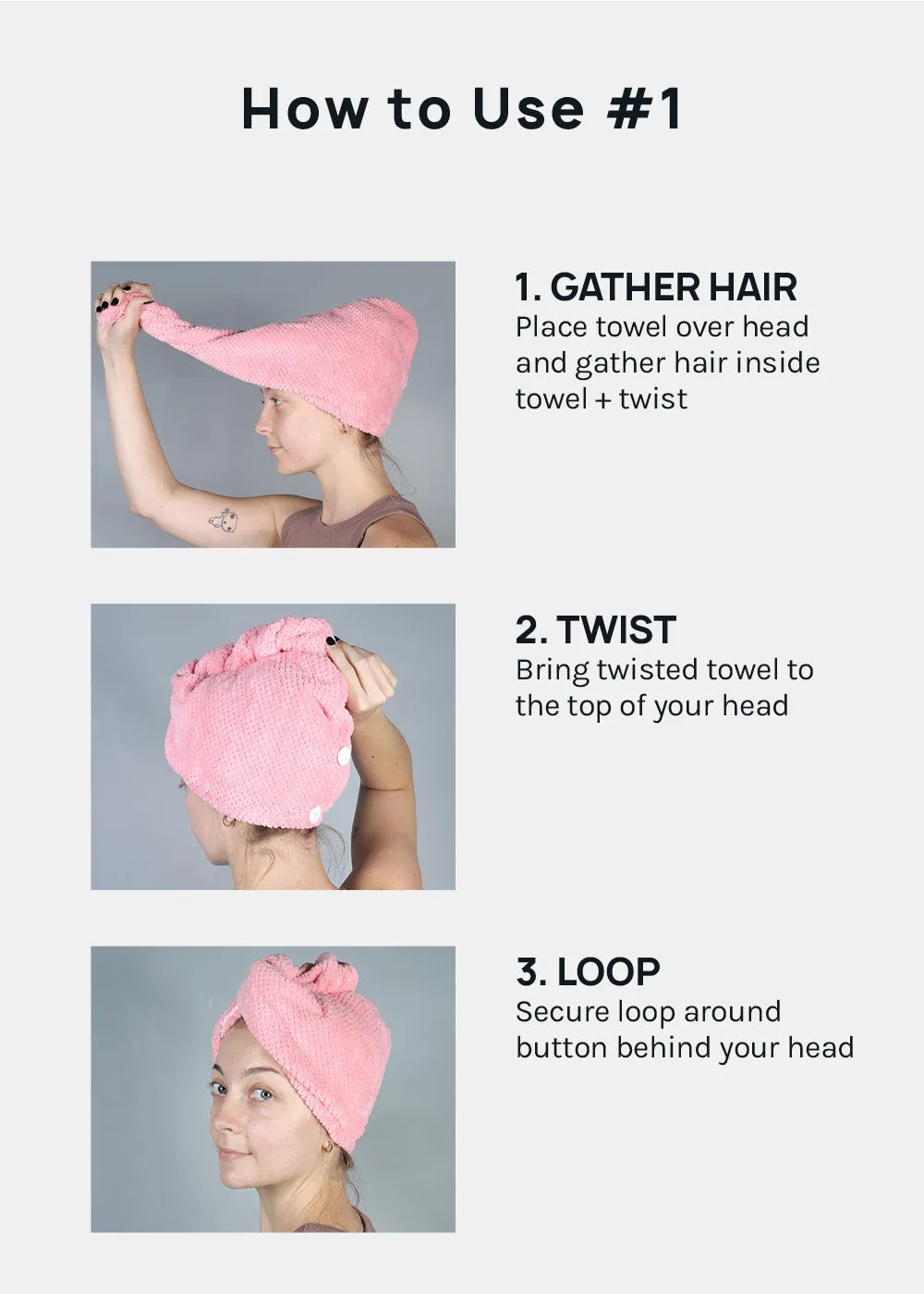 A  Microfiber Hair Turban Towel