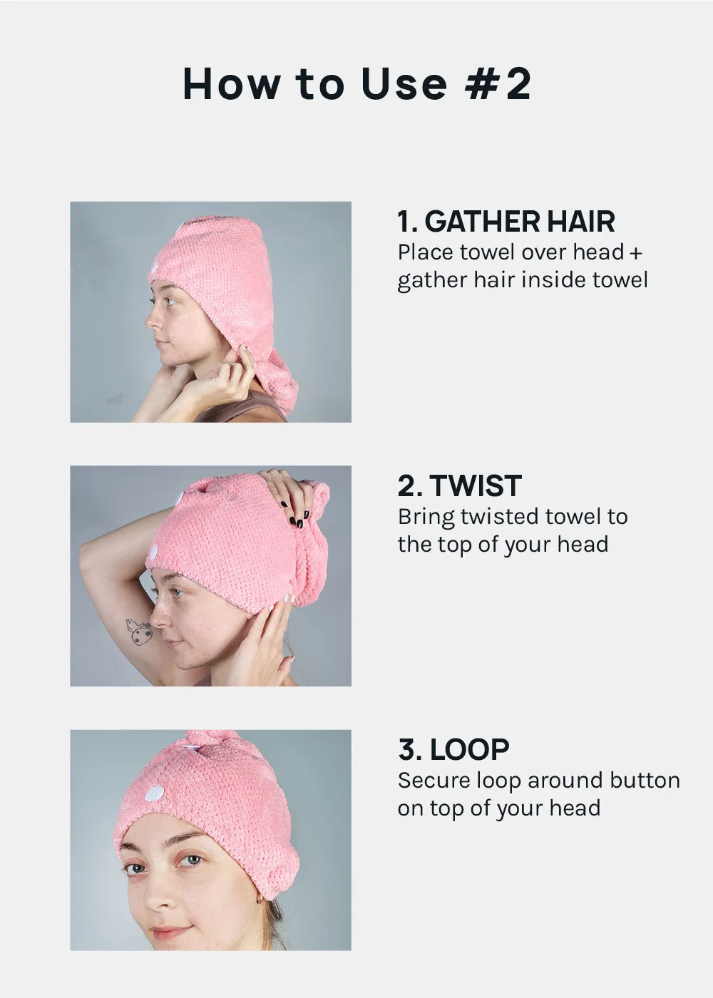 A  Microfiber Hair Turban Towel