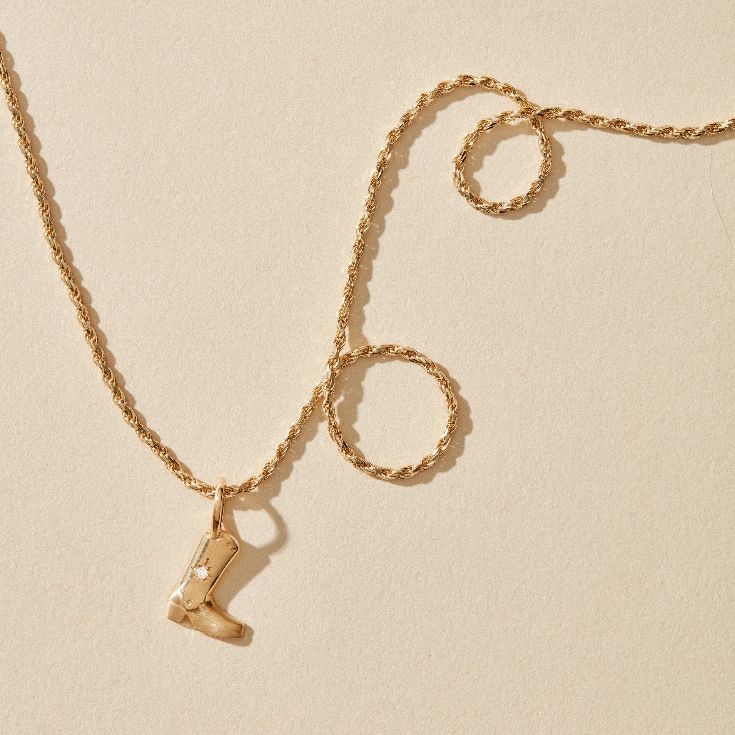 abundance boot charm - 10k yellow gold, diamond