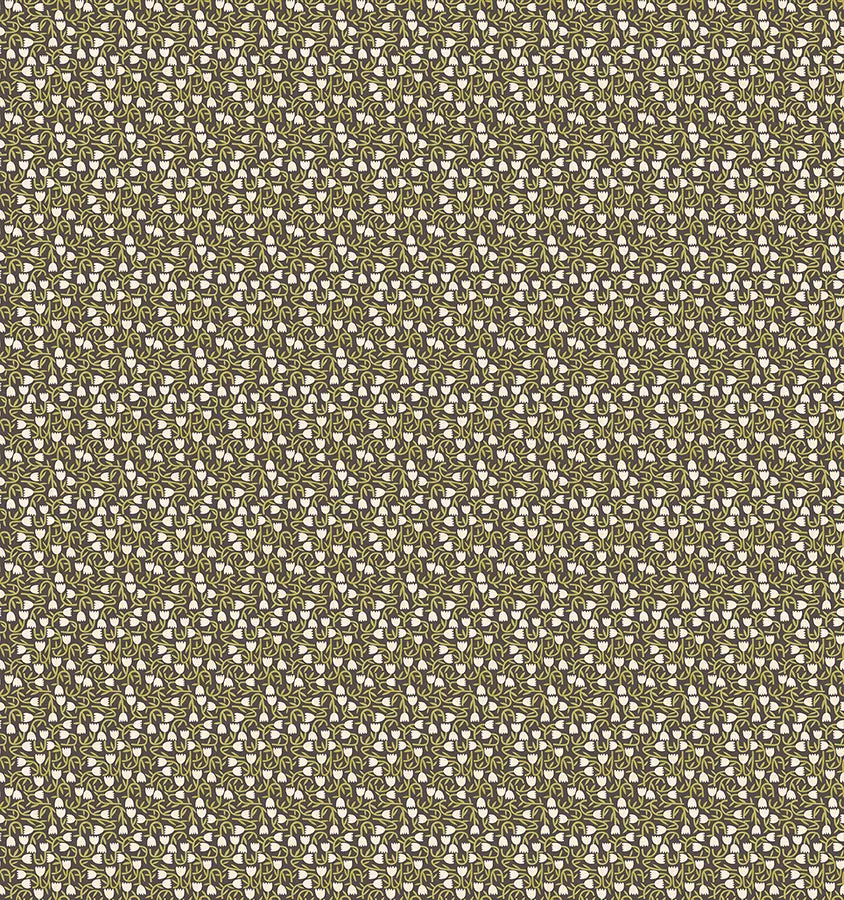 Aino Black Tiny Tulip Wallpaper  | Brewster Wallcovering