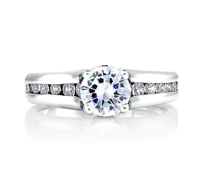 A.JAFFE CLASSICS CLASSIC CHANNEL SET WITH DIAMOND BEZELED PROFILE ENGAGEMENT RING 0.59