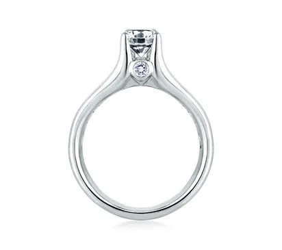 A.JAFFE CLASSICS CLASSIC CHANNEL SET WITH DIAMOND BEZELED PROFILE ENGAGEMENT RING 0.59