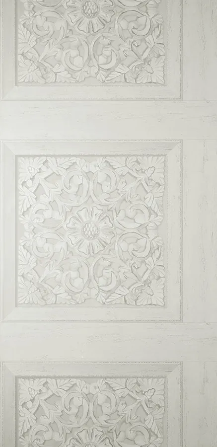 Albie Dove Carved Panel Wallpaper  | Brewster Wallcovering