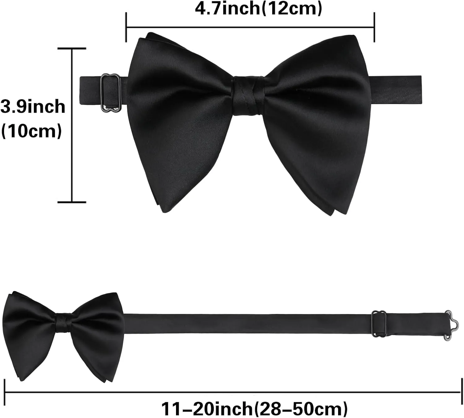 Alizeal Velvet Pre-tied Adjustable Bow Tie for Men Oversize Formal Solid Tuxedo Bowtie