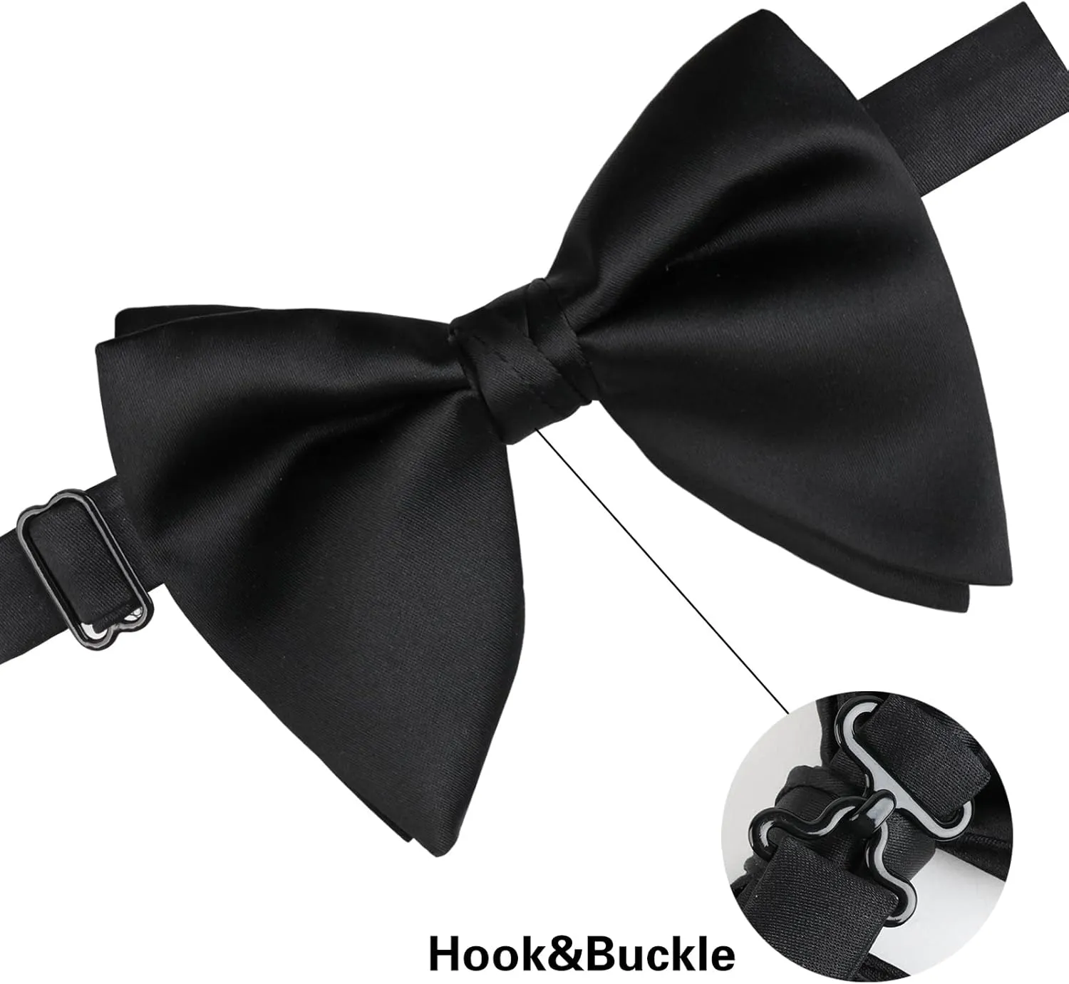 Alizeal Velvet Pre-tied Adjustable Bow Tie for Men Oversize Formal Solid Tuxedo Bowtie