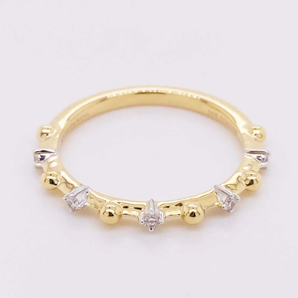 Alternating Diamond Stackable Ring
