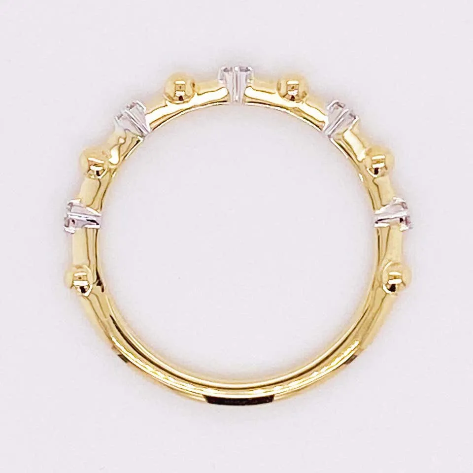 Alternating Diamond Stackable Ring