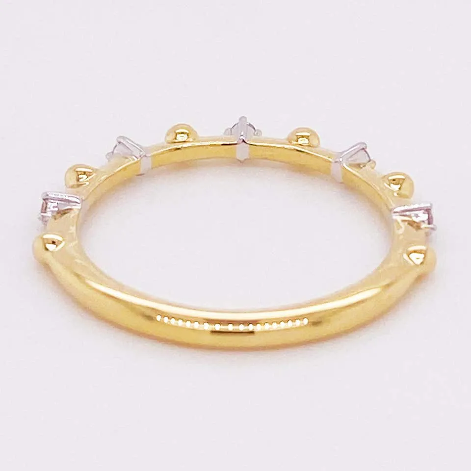 Alternating Diamond Stackable Ring