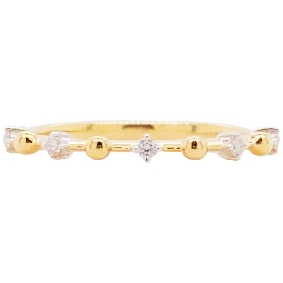 Alternating Diamond Stackable Ring