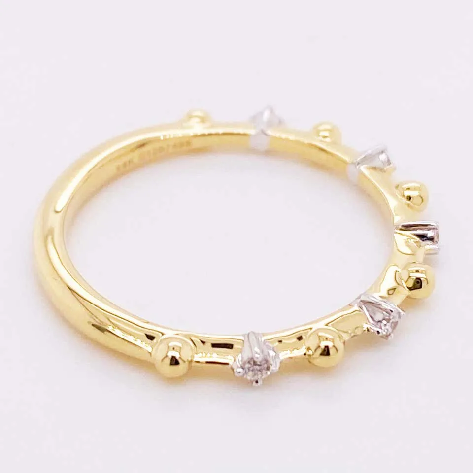 Alternating Diamond Stackable Ring
