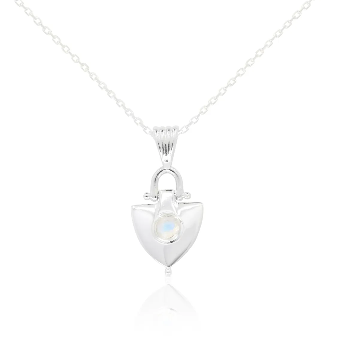 Anchor Of My Heart Silver Moonstone Necklace