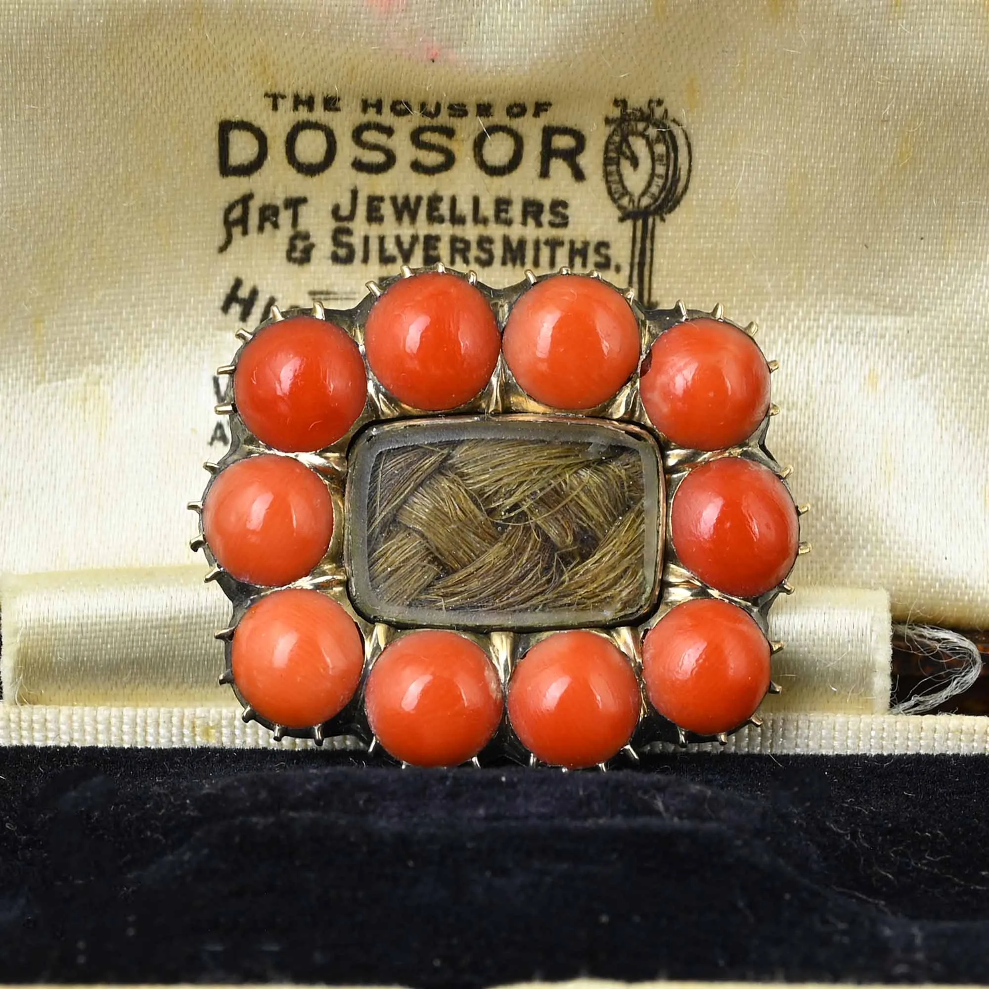 Authentic Georgian-era 10K Gold Locket Brooch with Antique Coral Details