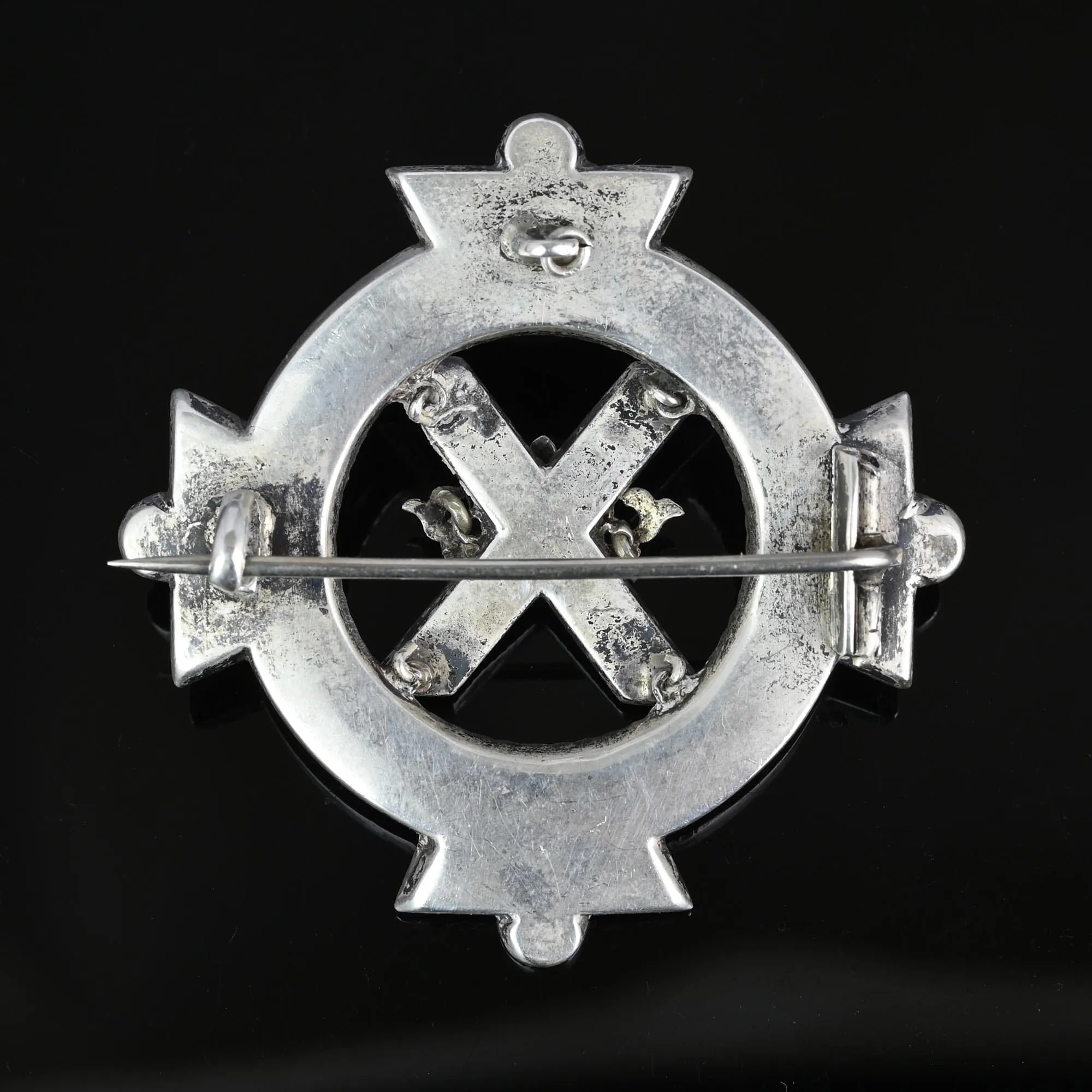 Antique Victorian Scottish Luckenbooth Brooch with Citrine and Agate Accents