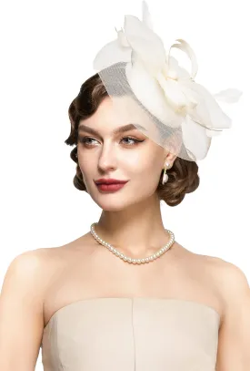 BABEYOND Women's Fascinator Hat Kentucky Hat Feather Derby Fascinator Tea Party Hat for Cocktail Wedding