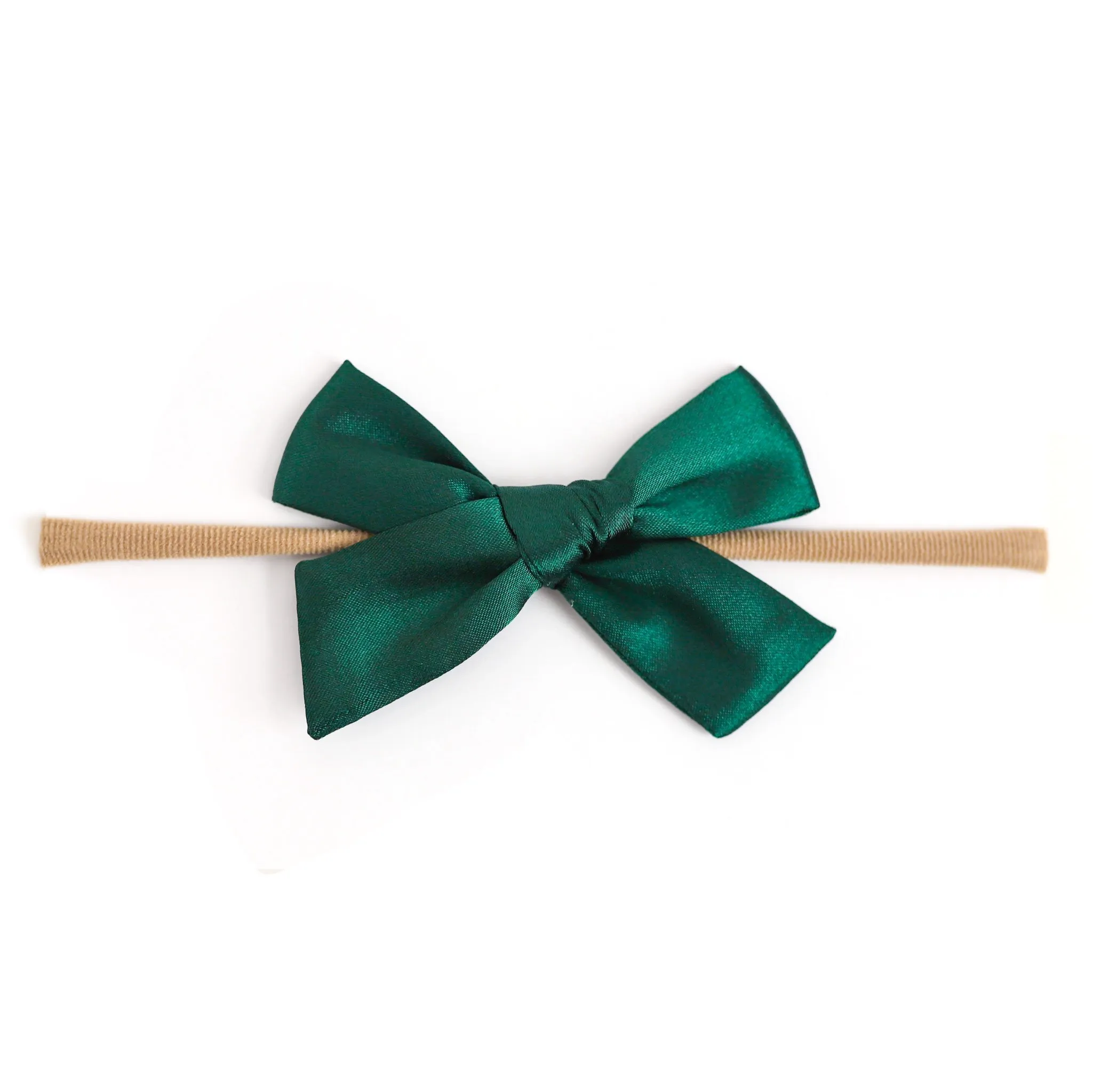 Baby Bow - Forest Green Satin