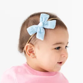 Baby Bow - Winter Blue Velvet