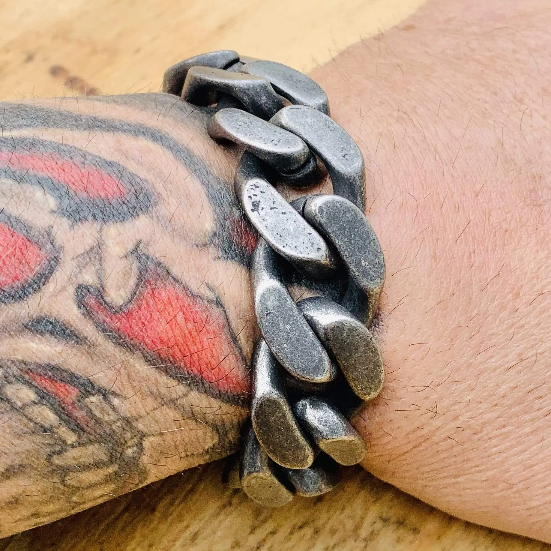 Bagger Bracelet - "EASY BIKER" - Galvanized - 3/4 Inch wide - B15