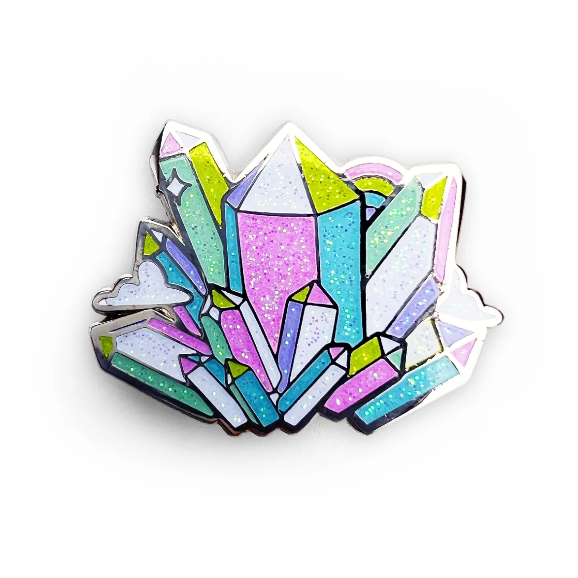 BAND OF WEIRDOS AURA QUARTZ CRYSTAL ENAMEL PIN