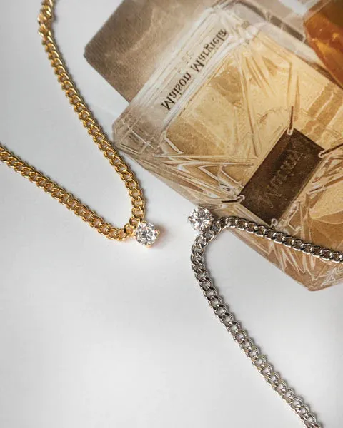Bardot Stud Charm Necklace in Gold