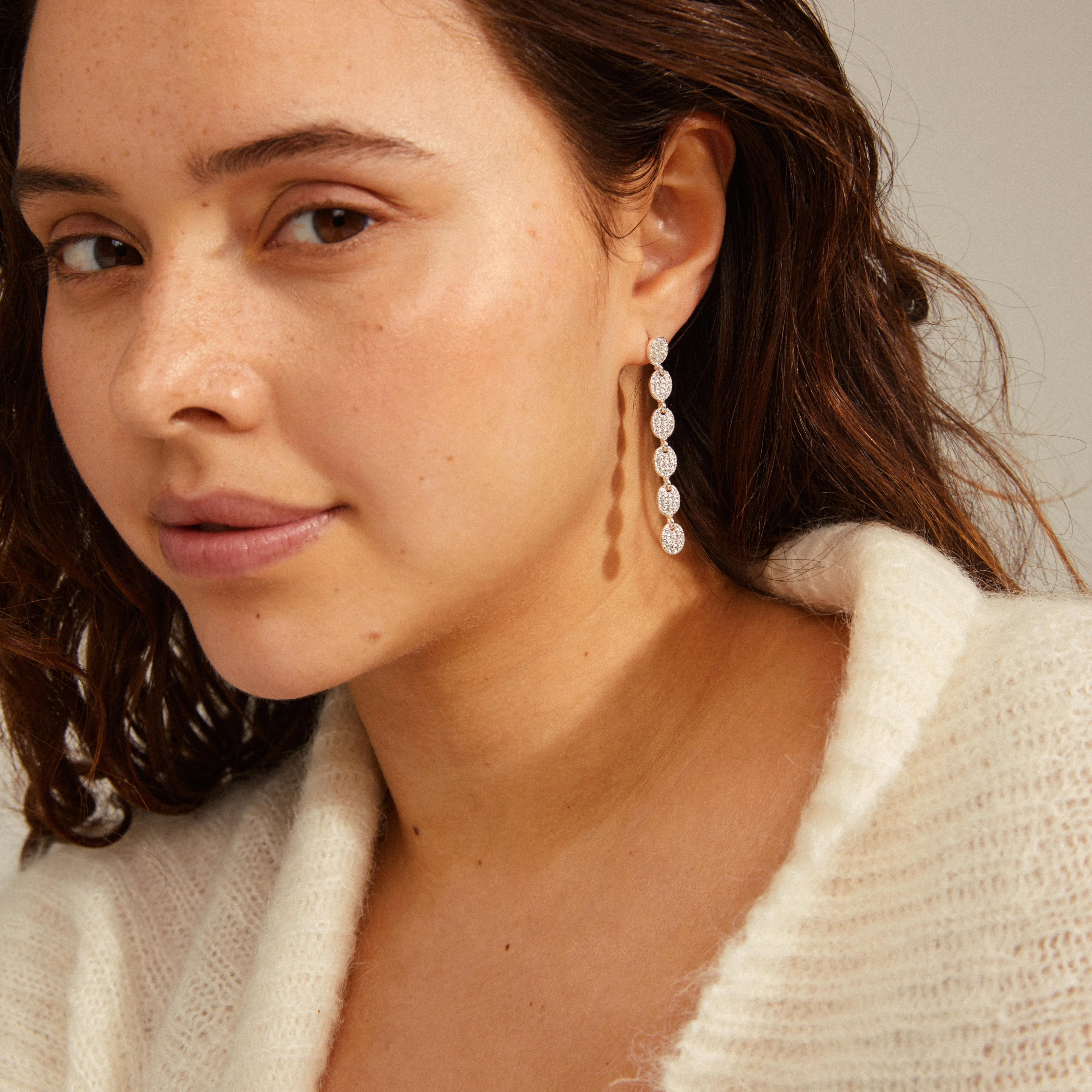 BEAT recycled crystal earrings silver-plated